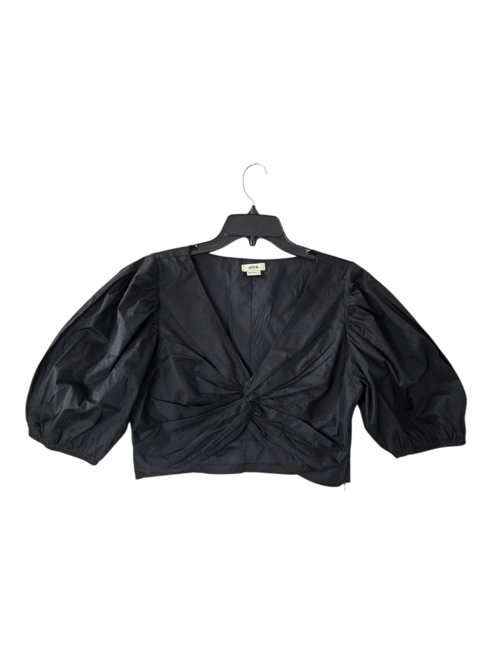 Jason Wu Puff Sleeve Twist Front Crop Blouse Top